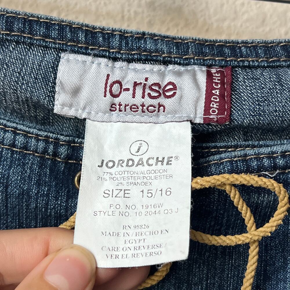 Jordache Y2K Lo-Rise Stretch Lace Up Flare Denim Jeans Size 15/16 - Picture 3 of 3